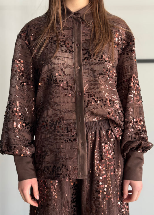 Camicia ZAHJR con paillettes moro