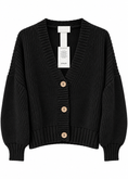Carica l'immagine nel visualizzatore della galleria, Cardigan chunky nero con bottoni - ZAHJR
