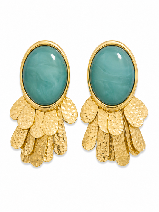 Orecchini Pendenti Aqua Gold Elegance