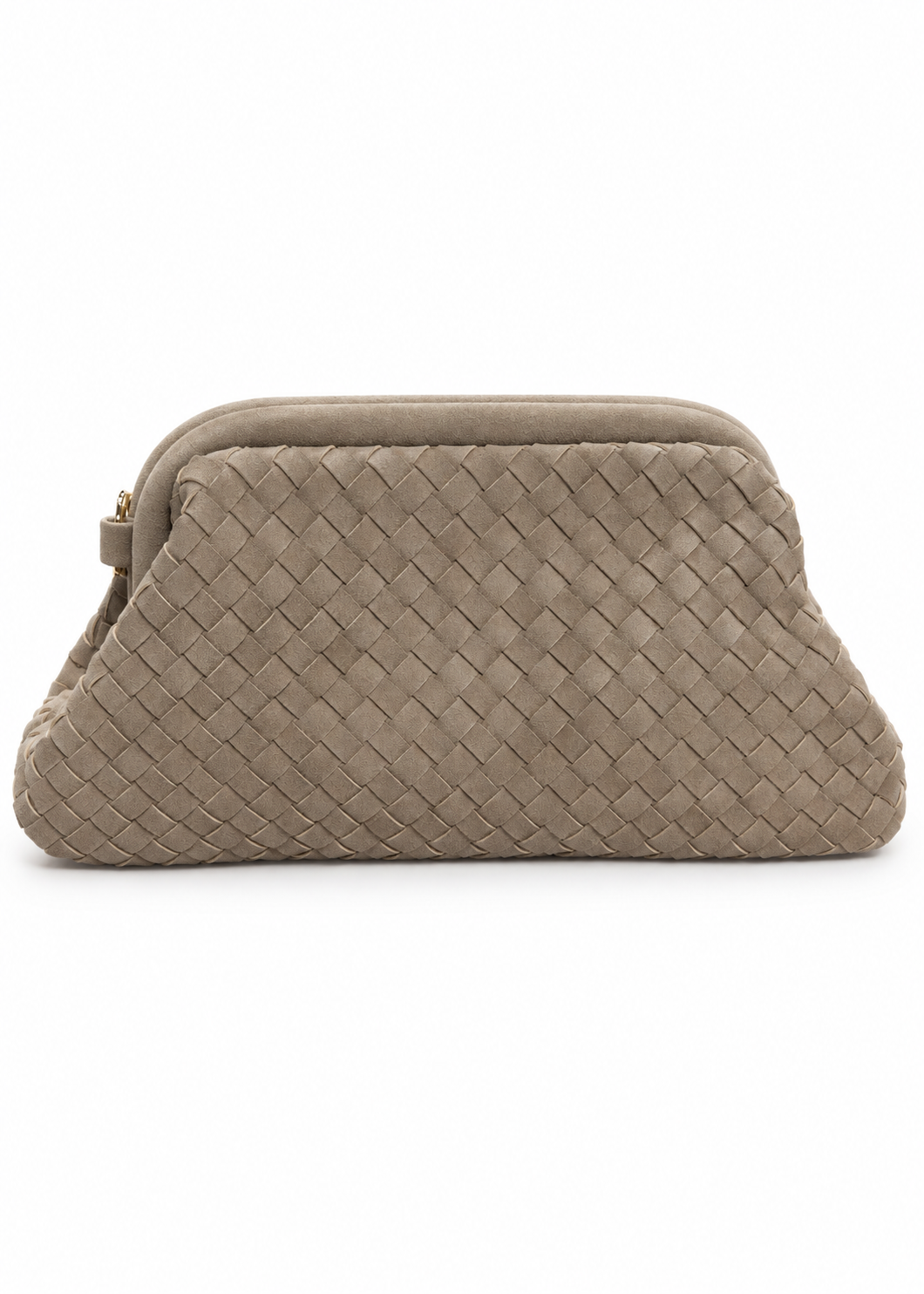 Clutch taupe effetto suede