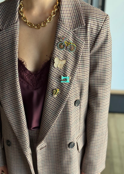 Giacca doppiopetto check -ZAHJR