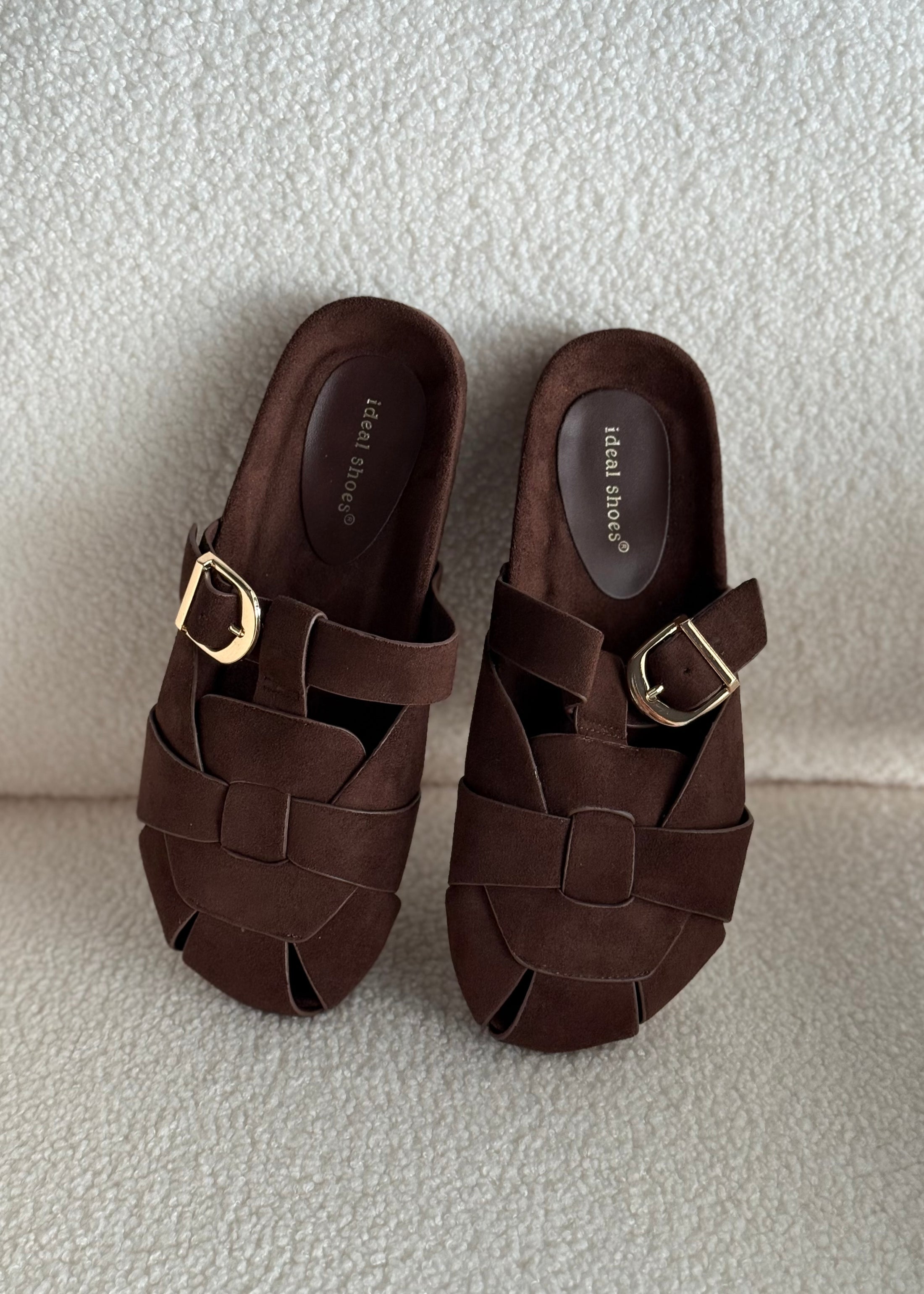 Sabot THEVICE in suede con fasce incrociate