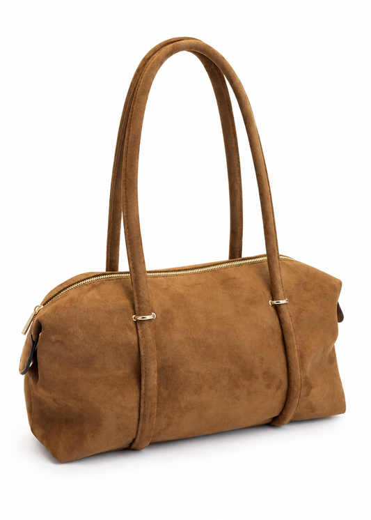 Borsa shopper cuoio effetto suede