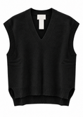 Carica l'immagine nel visualizzatore della galleria, Gilet in maglia con scollo V nero - ZAHJR
