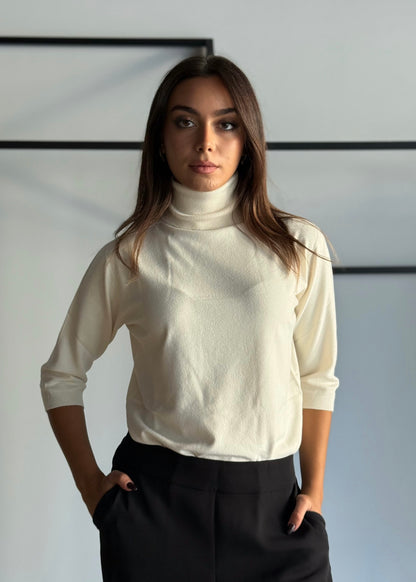 Maglia dolcevita a mezza manica -KONTATTO