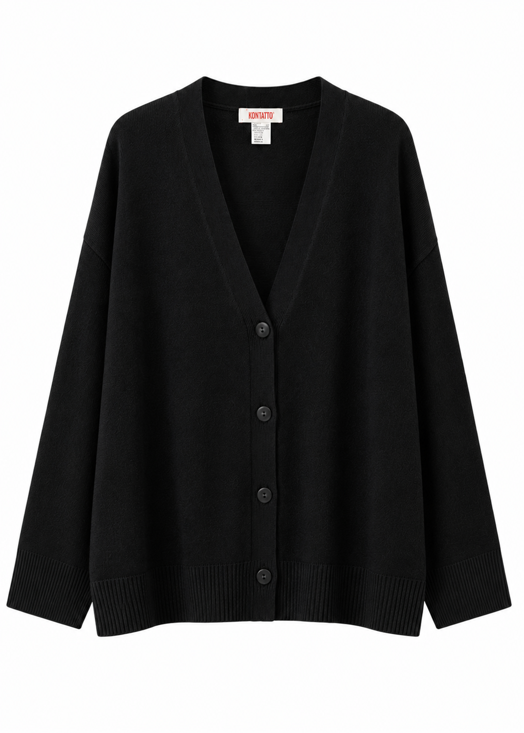 Cardigan over con bottoni nero - KONTATTO