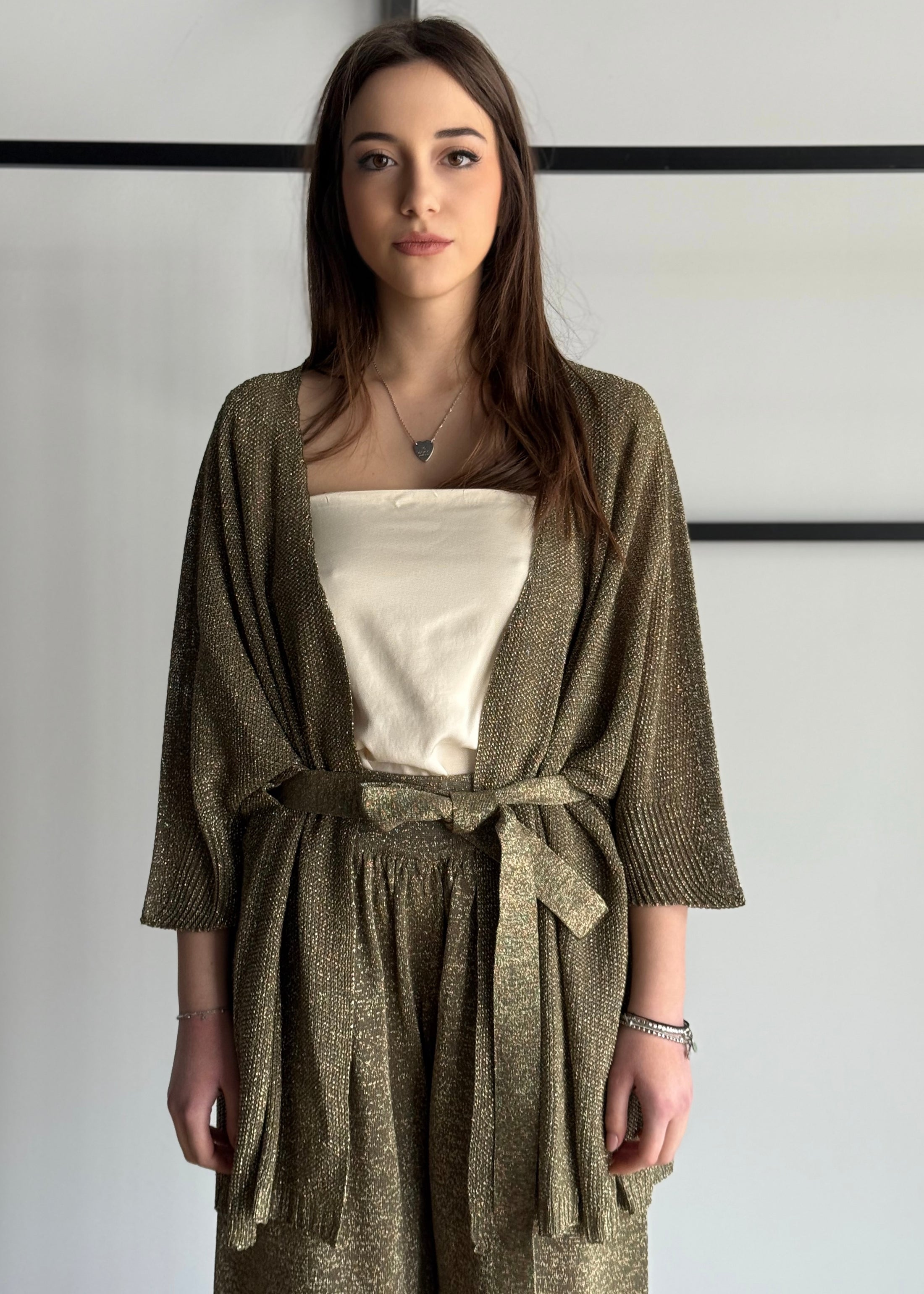 Kimono KONTATTO in lurex militare