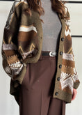 Carica l'immagine nel visualizzatore della galleria, Cardigan ZAHJR jacquard oversize
