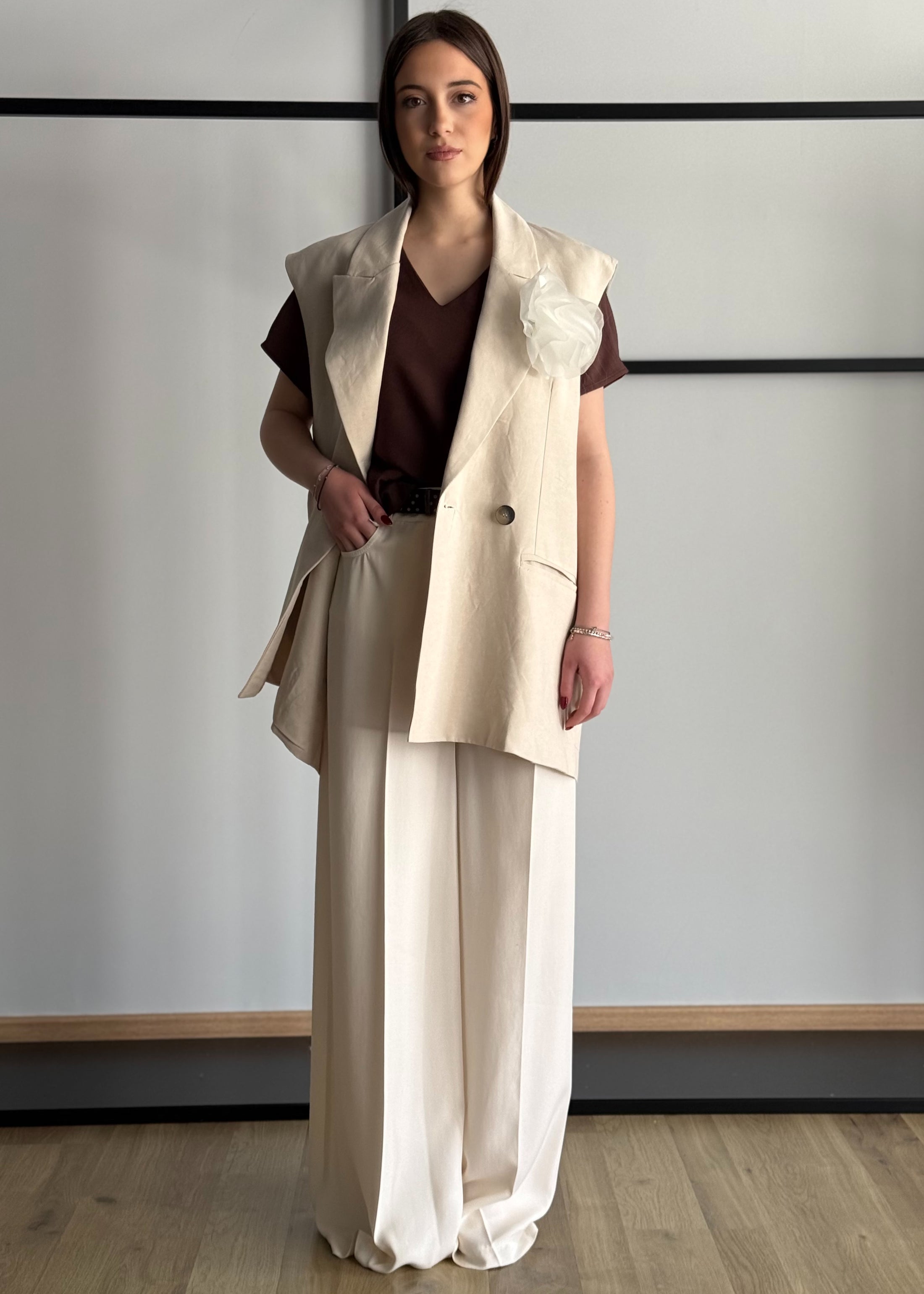 Gilet PHILIALOFT doppiopetto con spilla