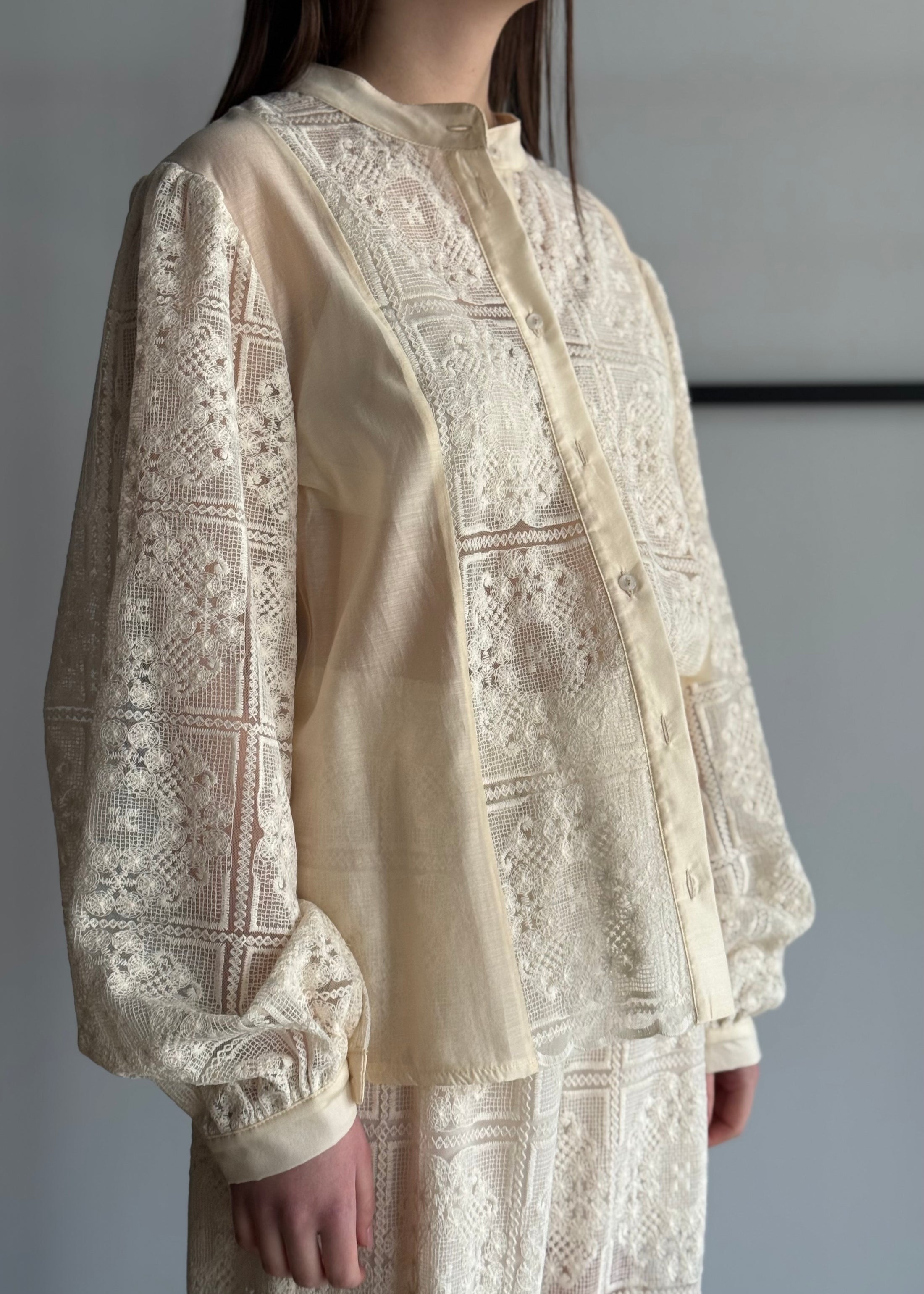 Camicia ZAHJR in pizzo ricamata