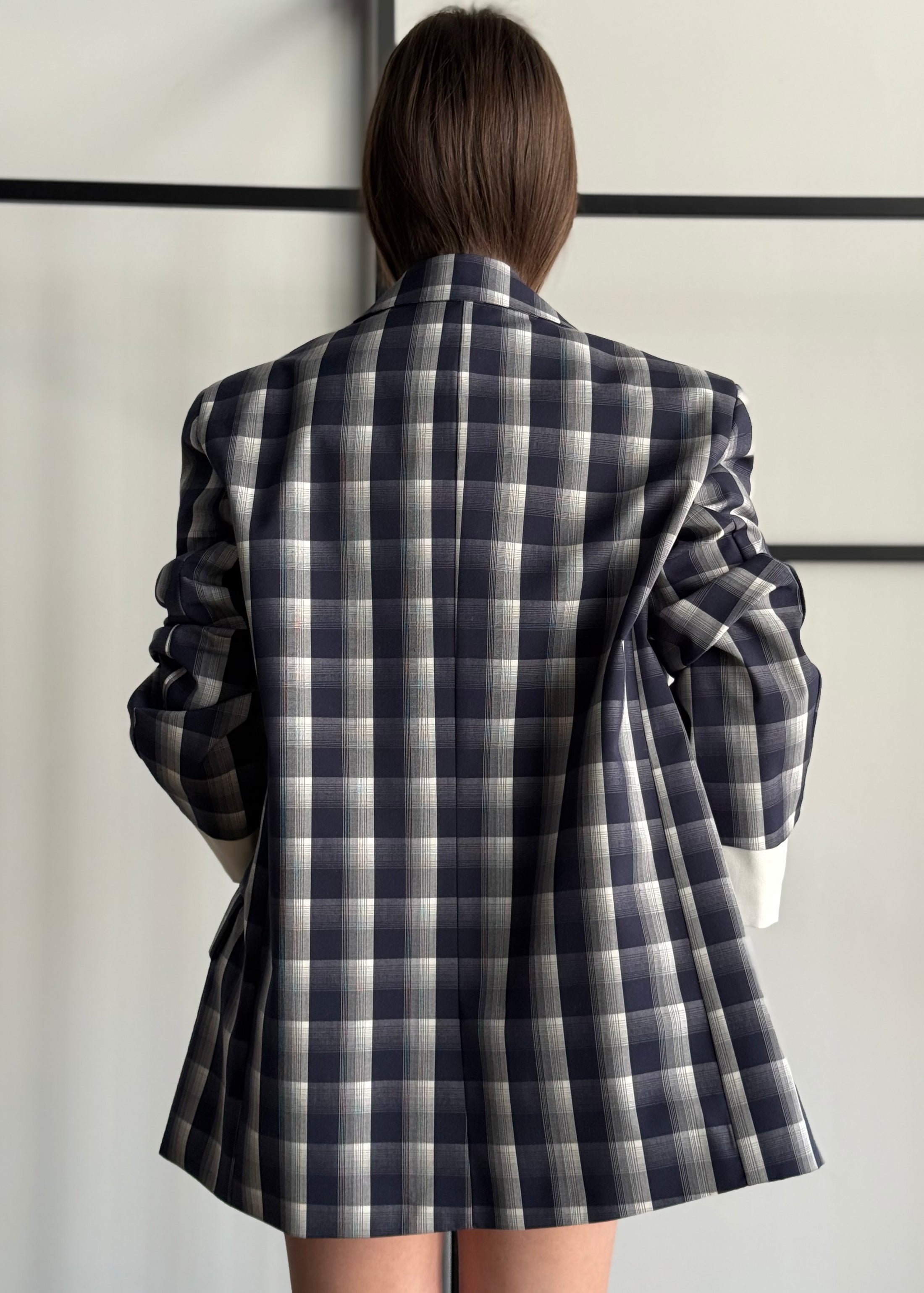 Blazer LUMINA a quadri blu