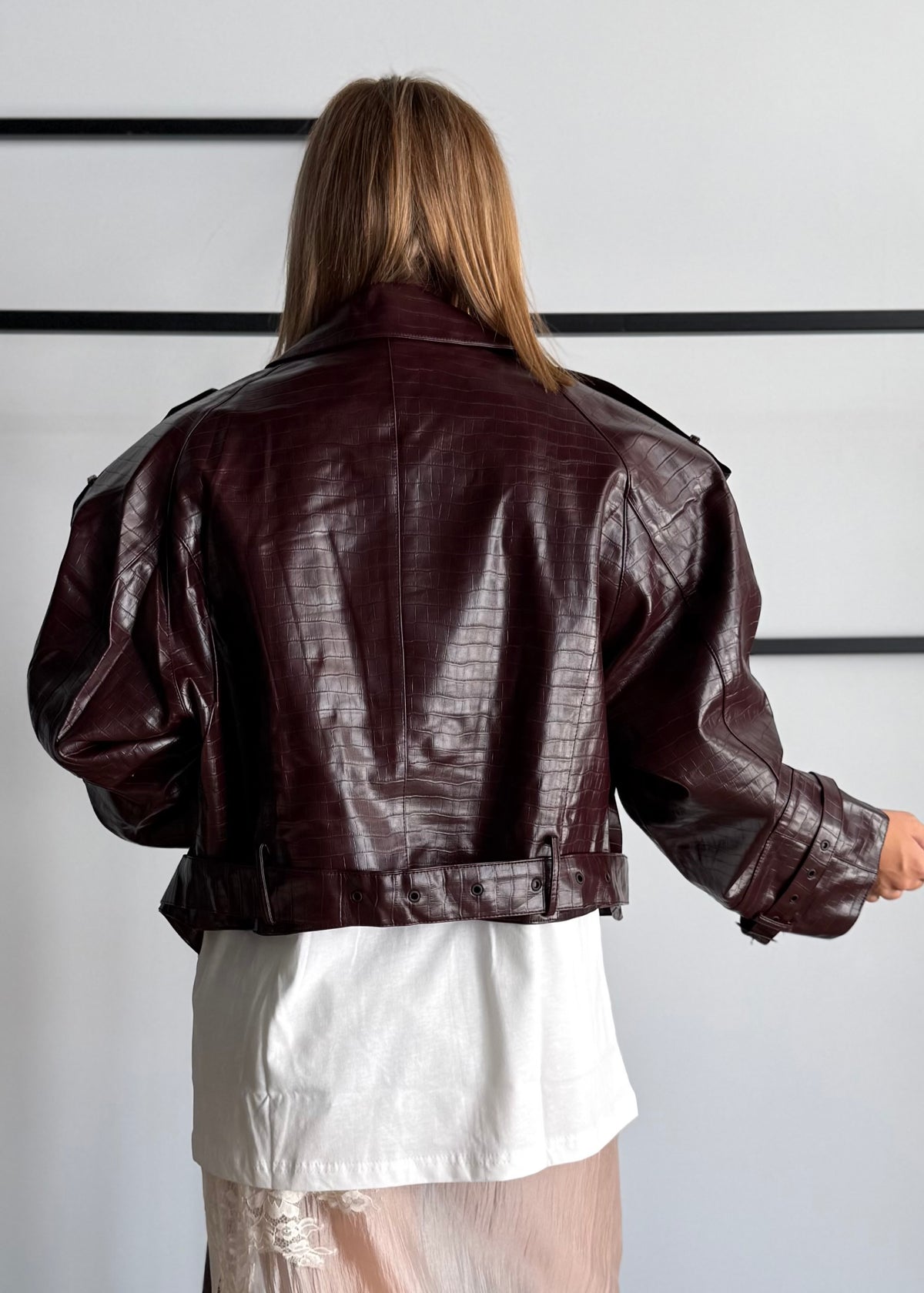 Giacca over cropped effetto cocco - THEVICE