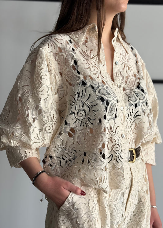 Camicia ZAHJR in pizzo sangallo