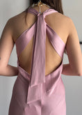 Carica l'immagine nel visualizzatore della galleria, Abito lungo KONTATTO rosa con scollo schiena
