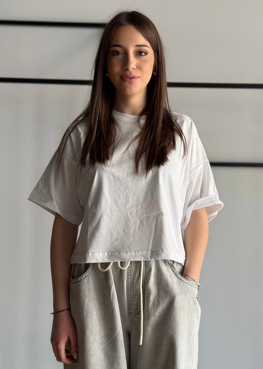 T-shirt THEVICE crop bianco