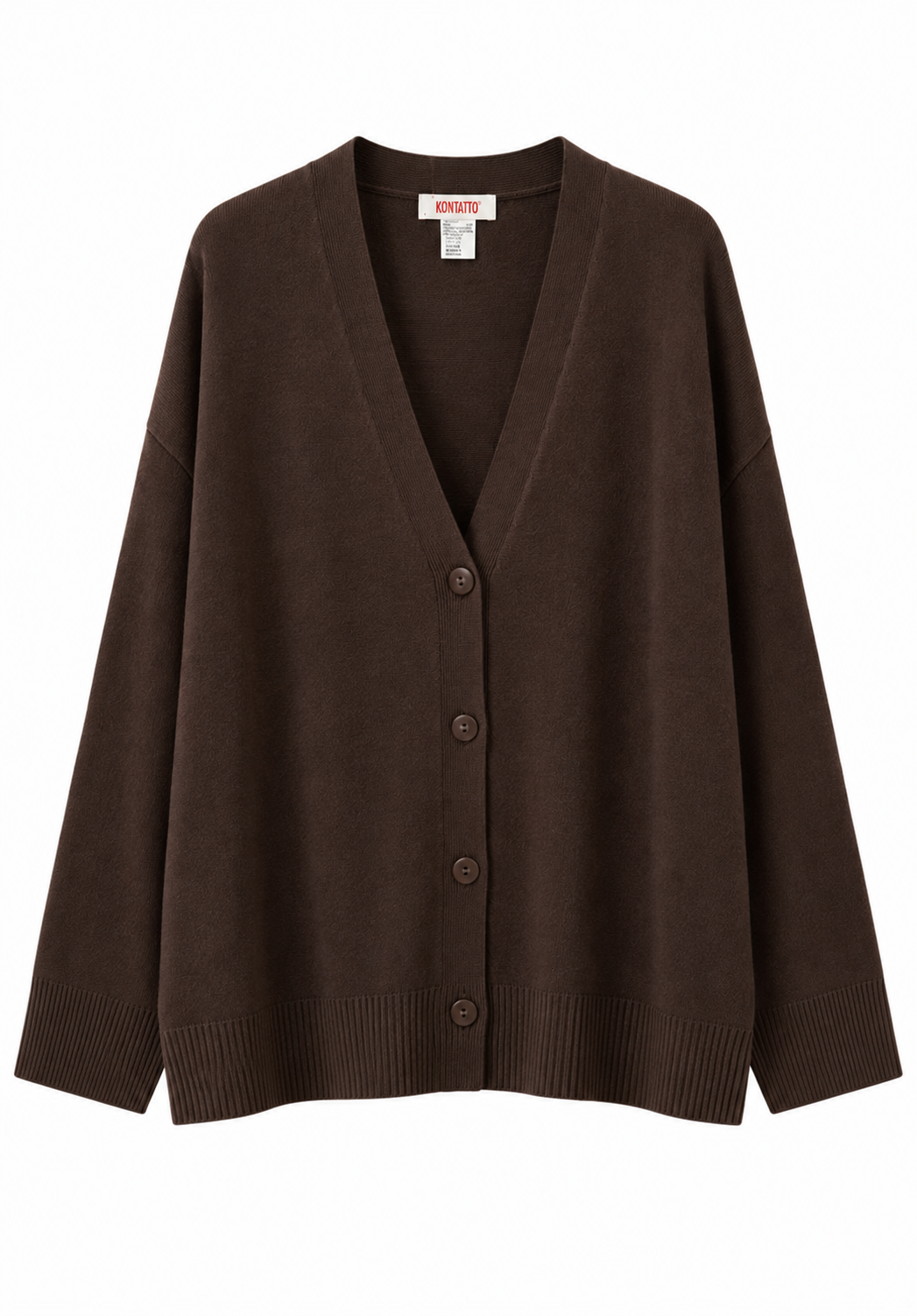 Cardigan over con bottoni moro - KONTATTO
