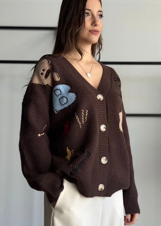 Cardigan KONTATTO con ricami cartoon
