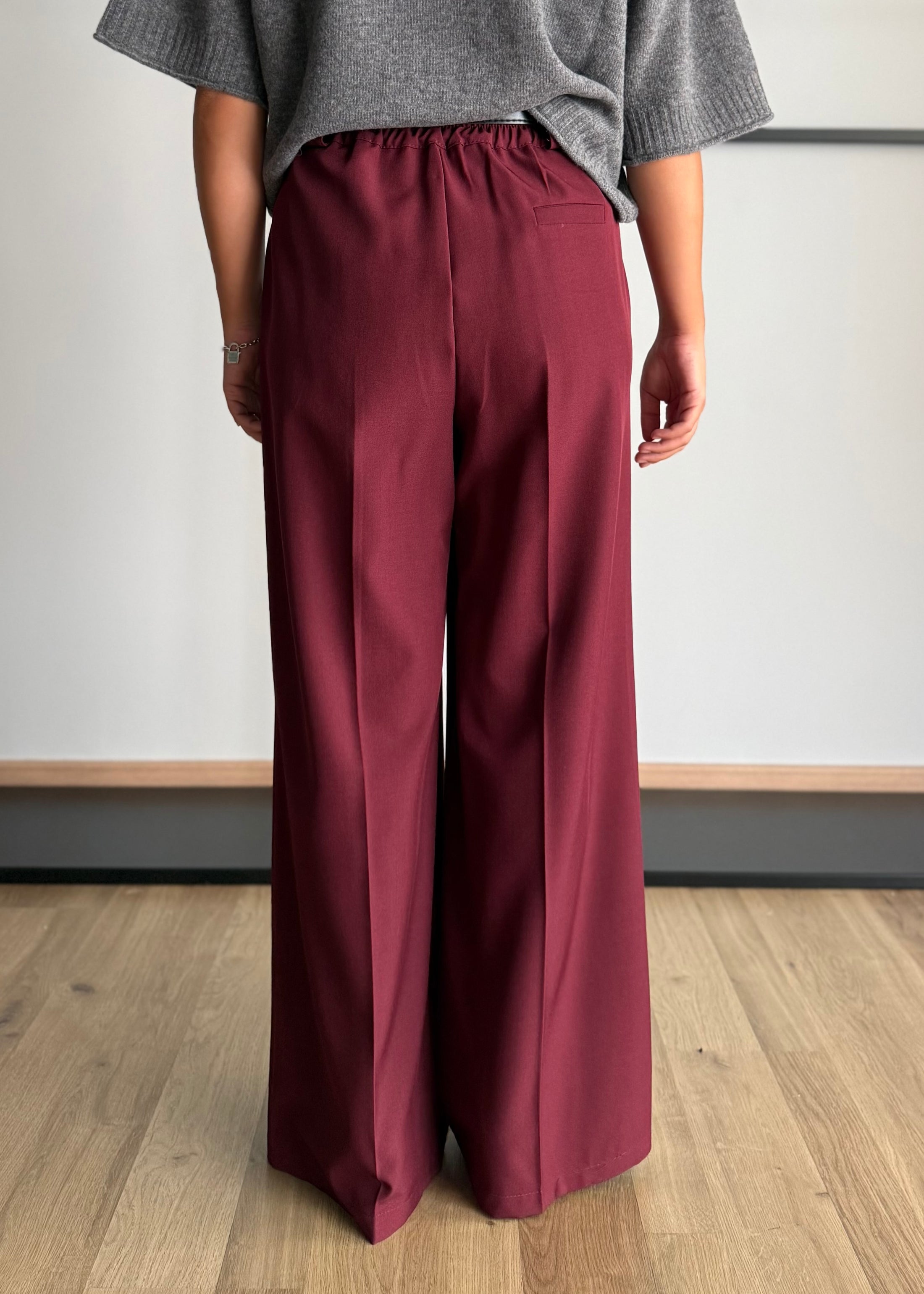Pantalone vino palazzo con cintura - ZAHJR