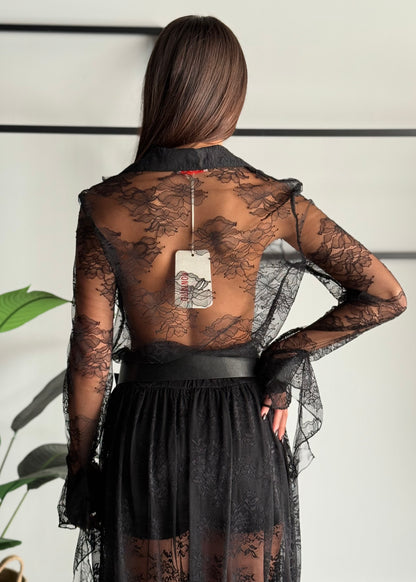 Camicia in pizzo con volant -KONTATTO