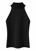 Carica l'immagine nel visualizzatore della galleria, Top in maglia nero scollo america - KONTATTO
