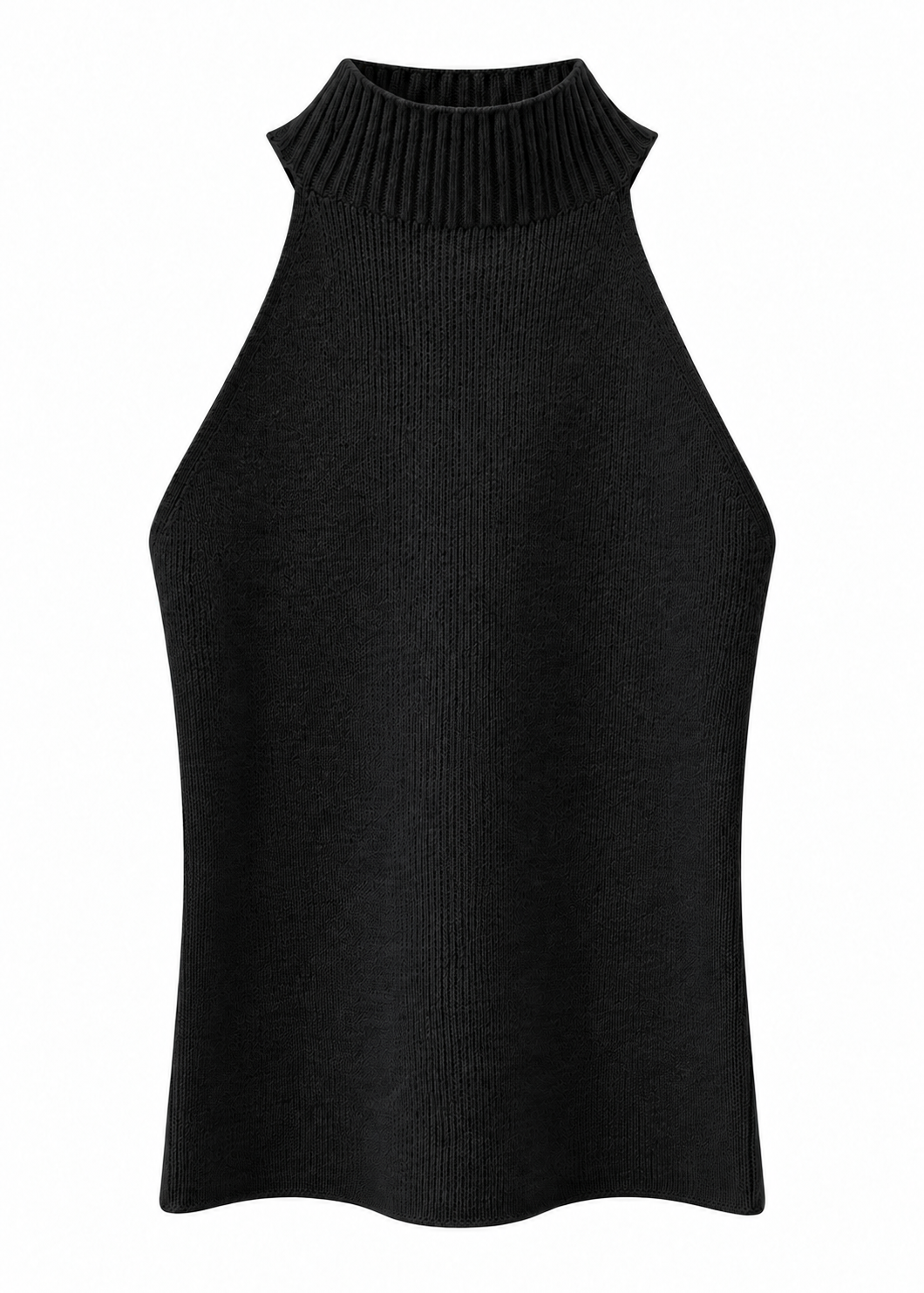 Top in maglia nero scollo america - KONTATTO