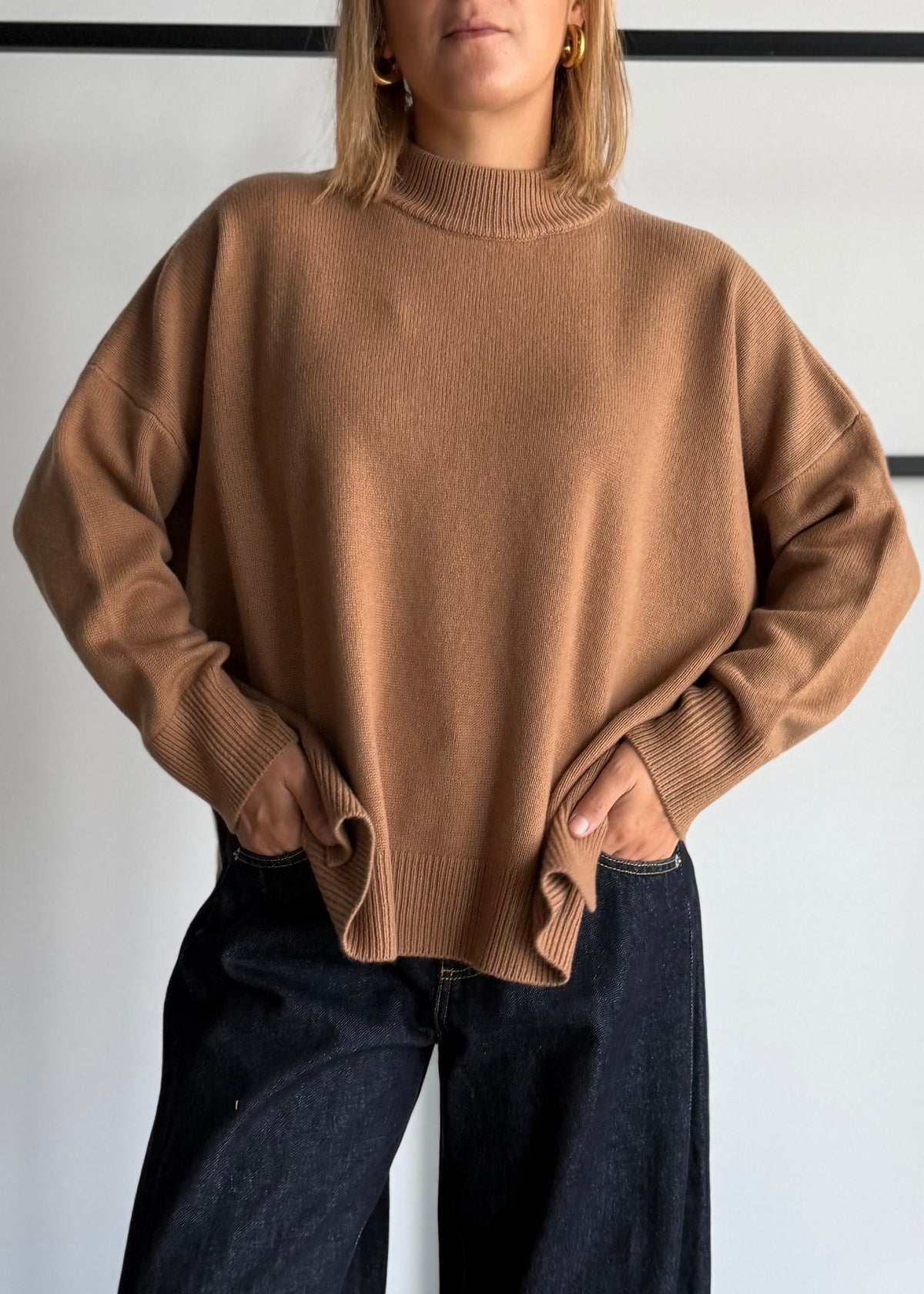 Maglia over cammello spacchi laterali - PHILIALOFT