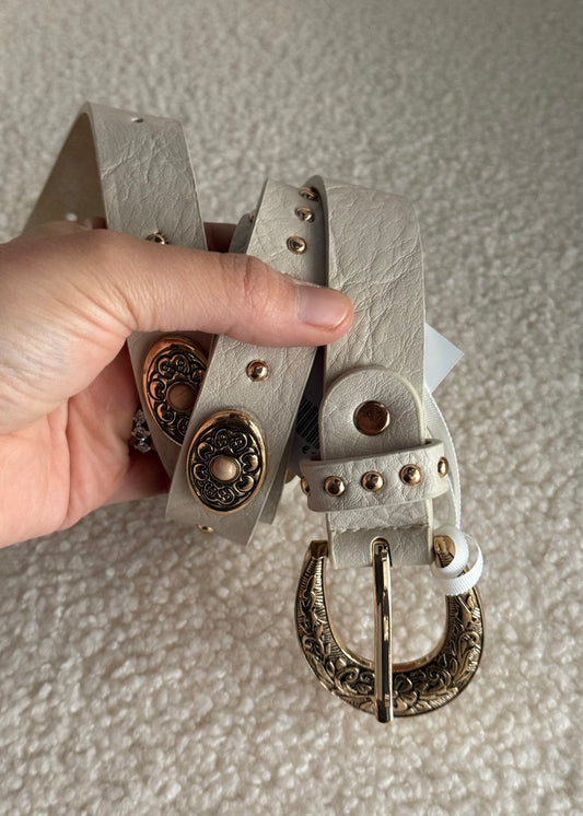 Cintura THEVICE con borchie crema