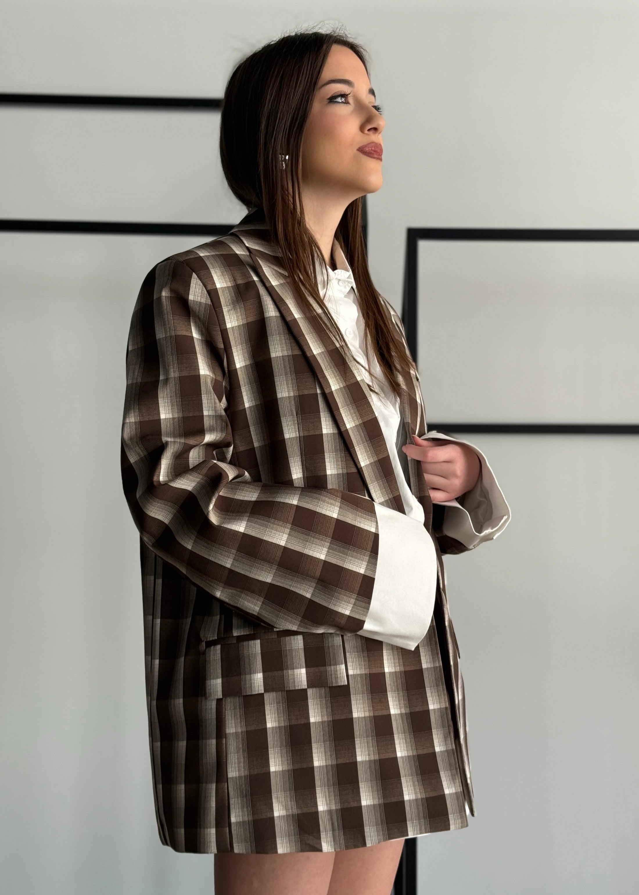 Blazer LUMINA a quadri moro