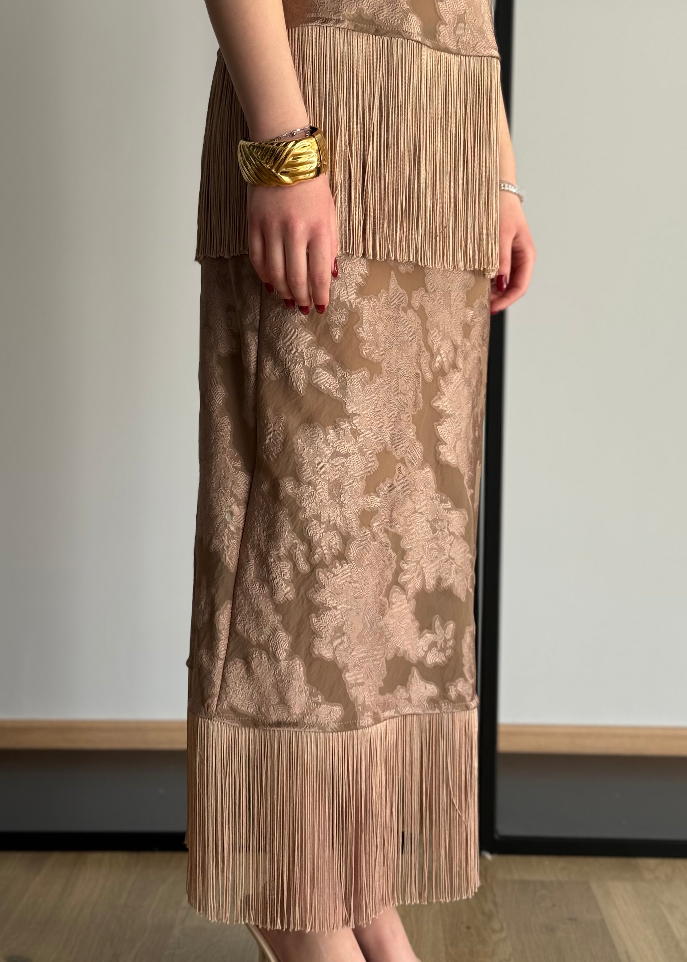 Gonna jacquard PHILIALOFT con frange