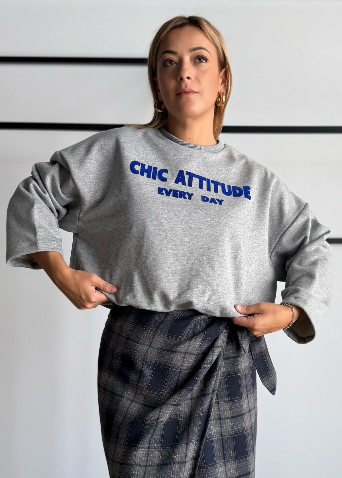 Felpa chic attitude grigio - KONTATTO