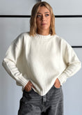Carica l'immagine nel visualizzatore della galleria, Maglia over latte con micro paillettes - ZAHJR

