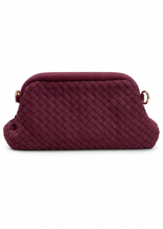 Clutch vino effetto suede