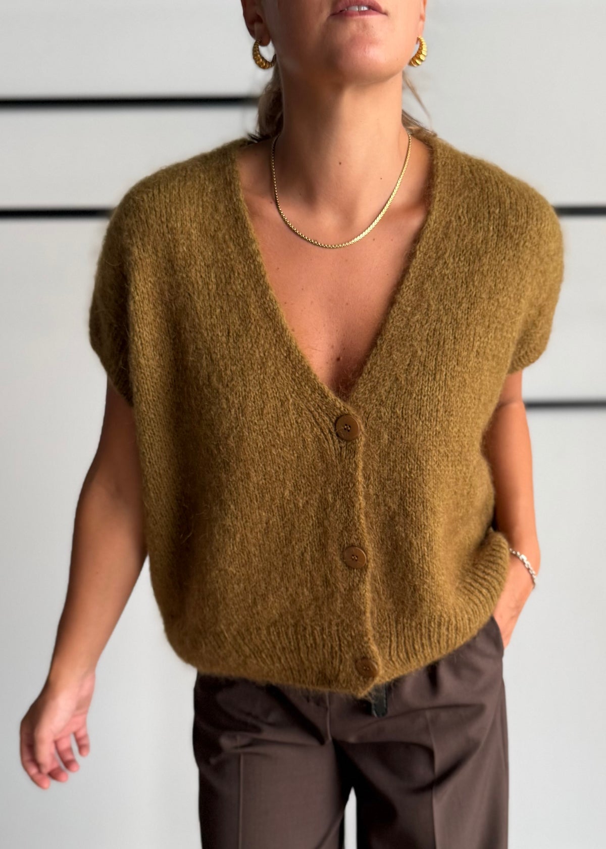 Gilet olio in maglia soft con bottoni - PHILIALOFT