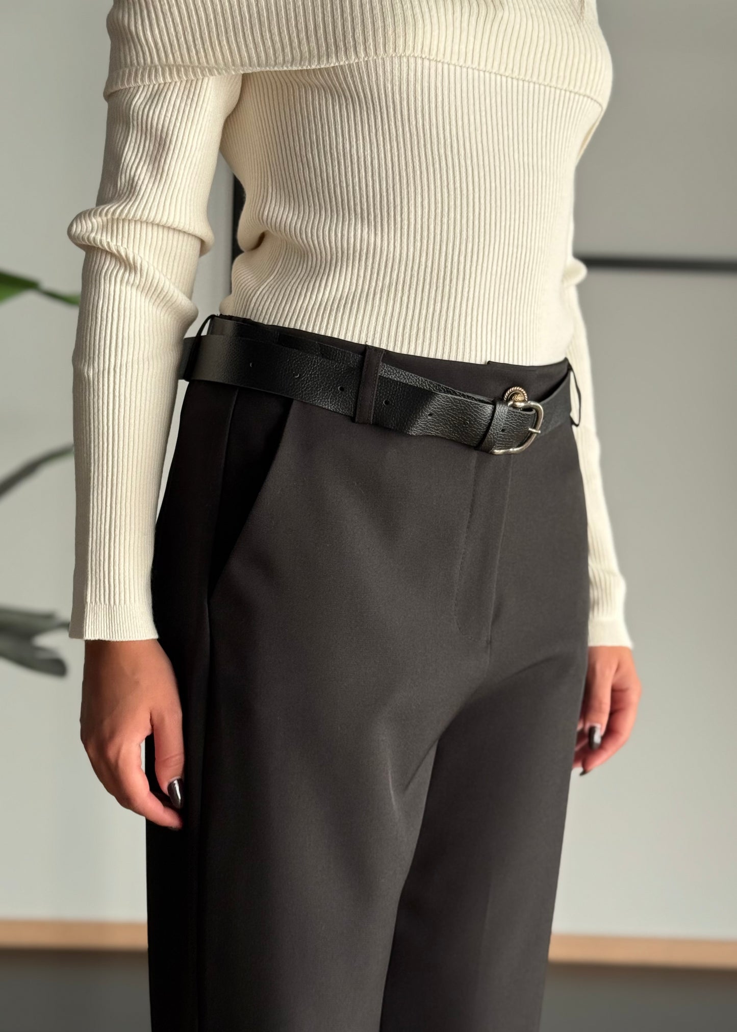 Pantaloni a sigaretta con cintura -ZAHJR