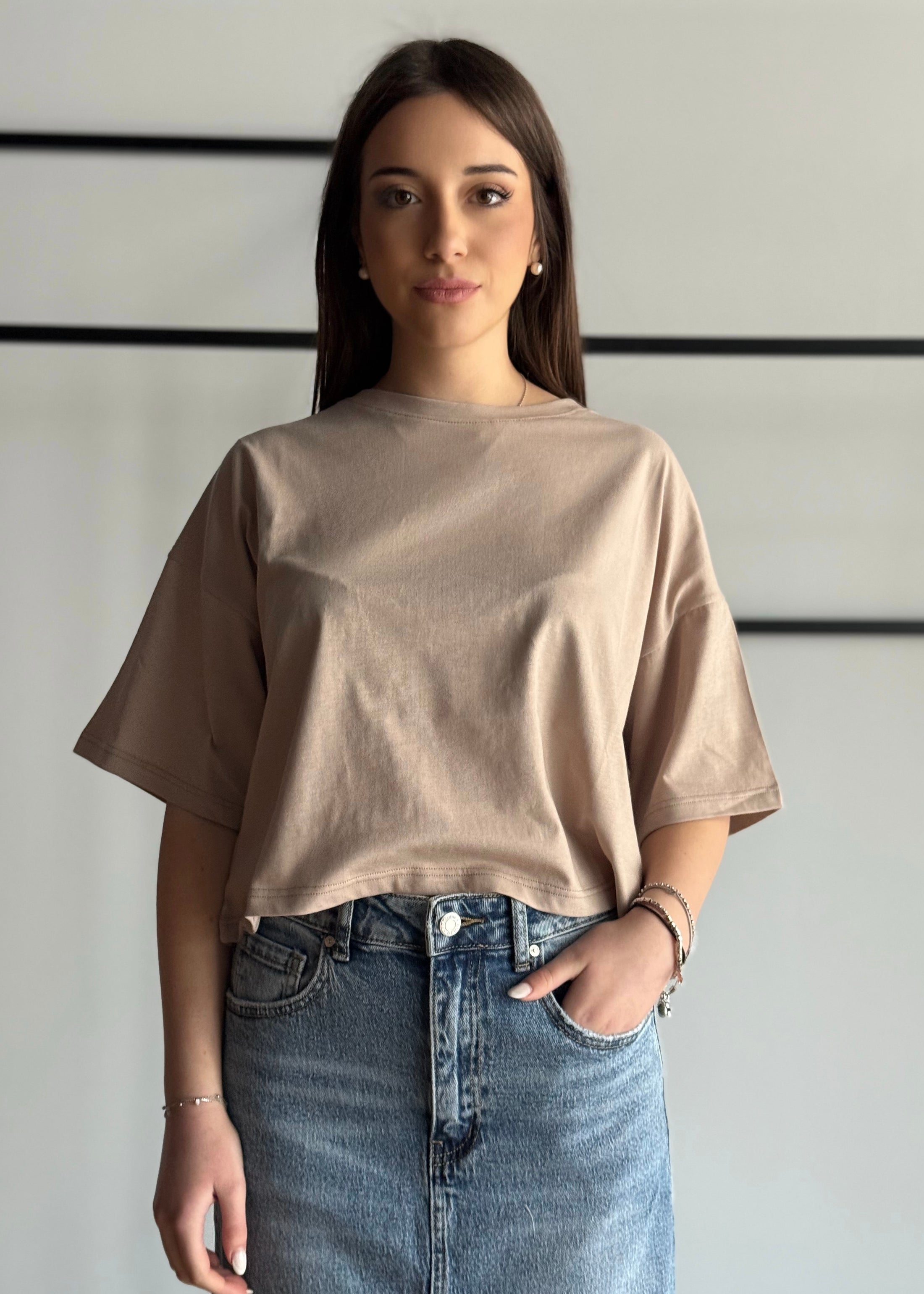 T-shirt THEVICE crop beige