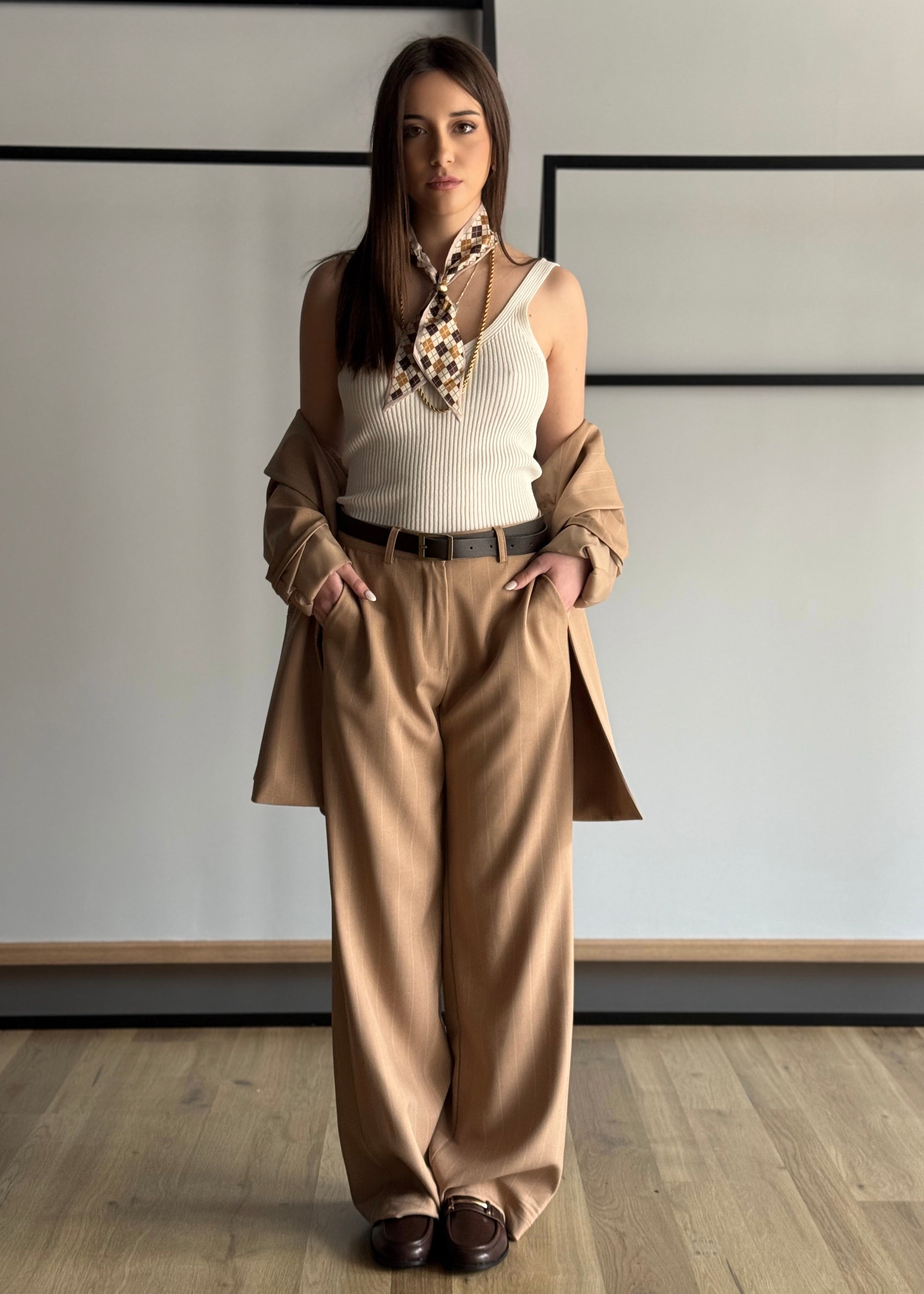 Pantalone ZAHJR a palazzo gessato