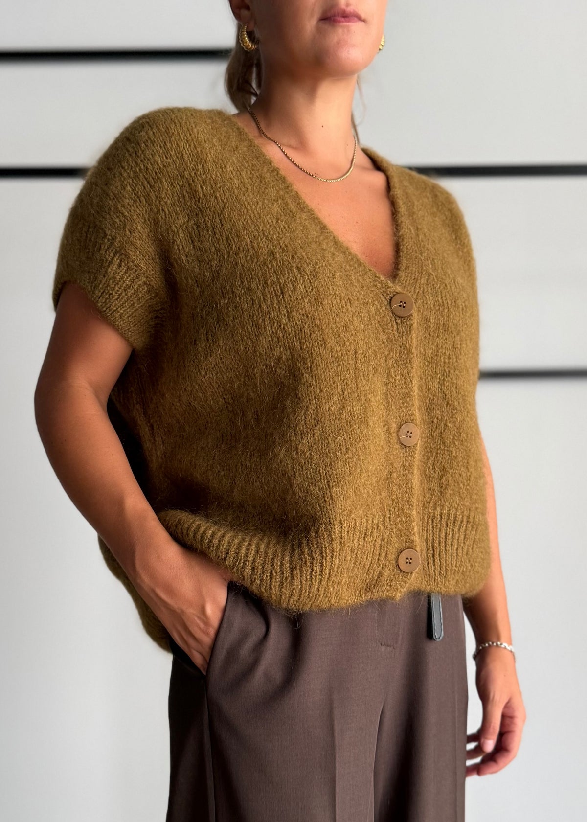 Gilet olio in maglia soft con bottoni - PHILIALOFT