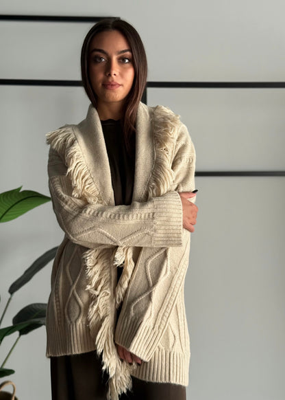Cardigan con frange -KONTATTO