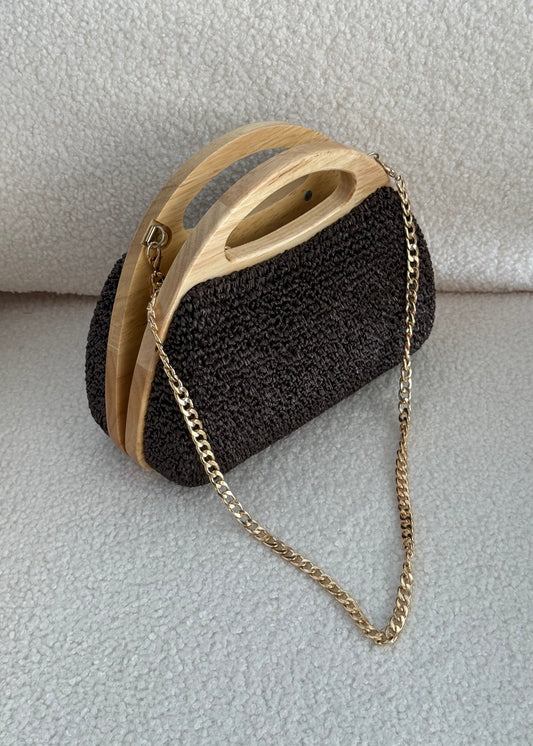 Clutch in rafia moro