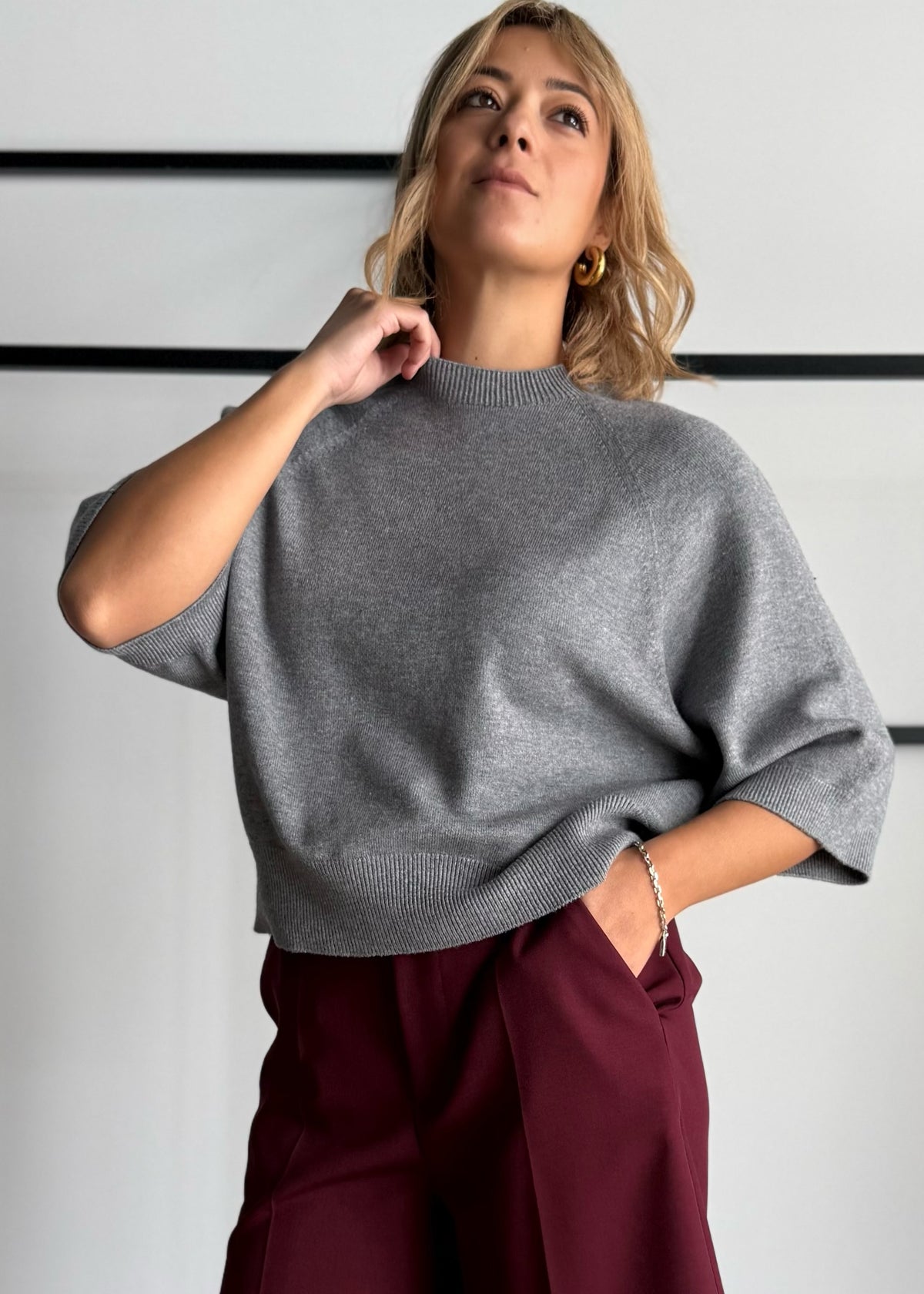 Maglia con maniche a 3/4 grigio - PHILIALOFT