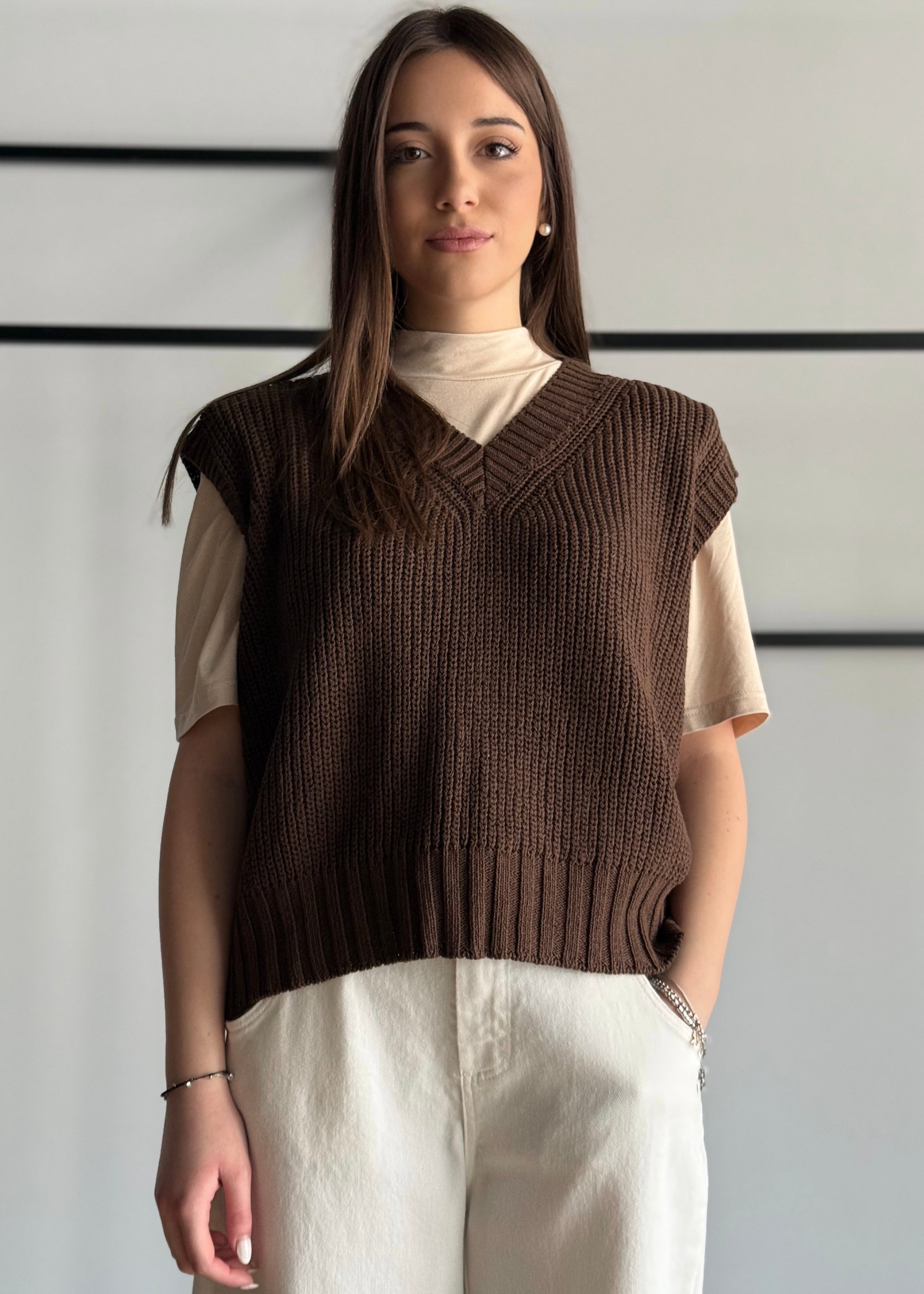 Gilet ZAHJR in maglia moro