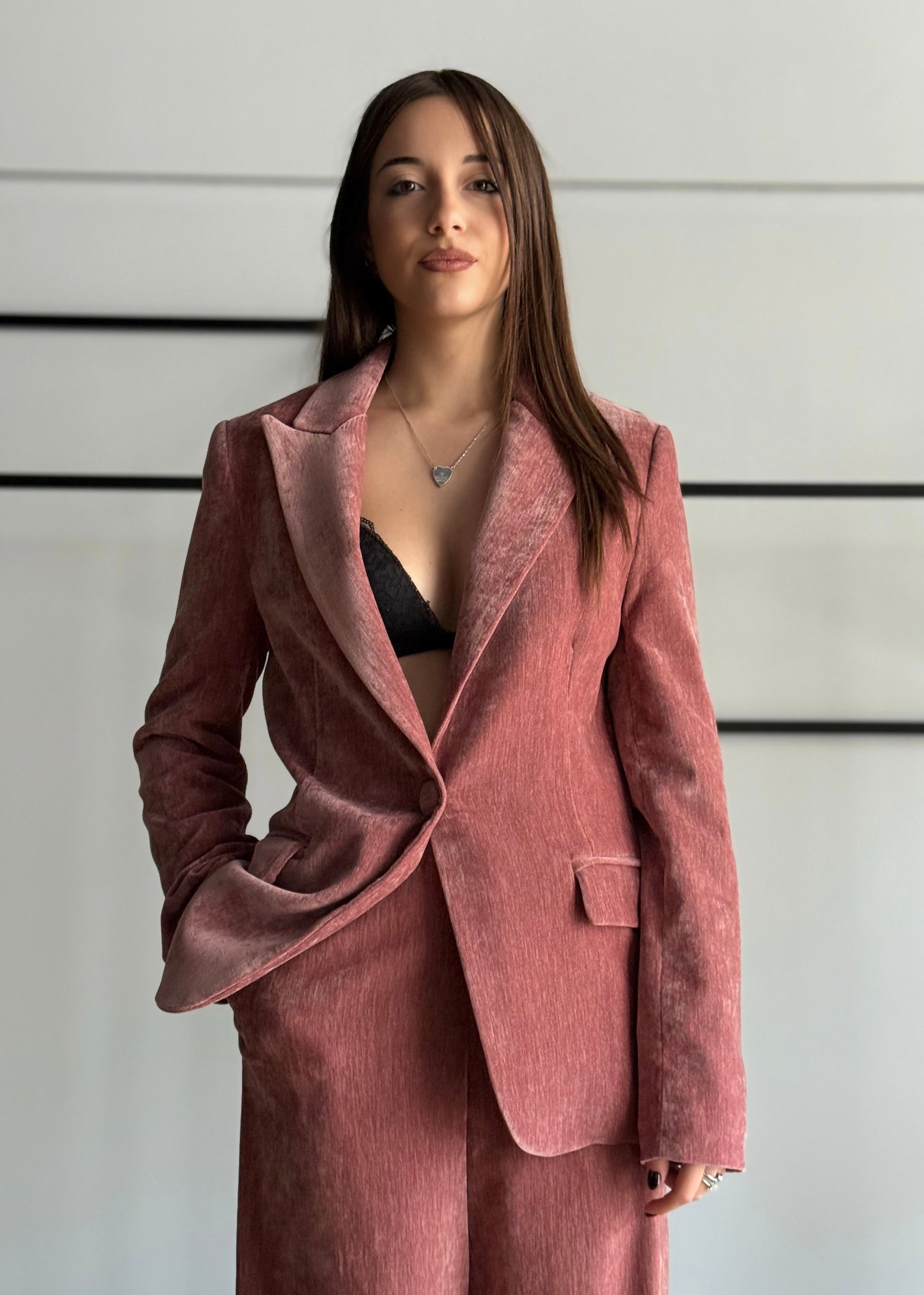 Blazer KONTATTO in velluto monopetto