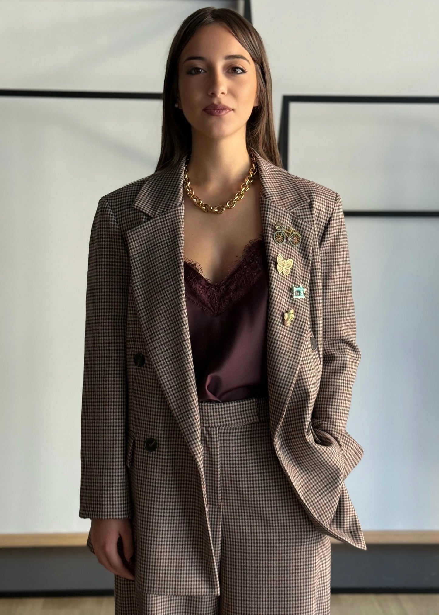 Giacca doppiopetto check -ZAHJR