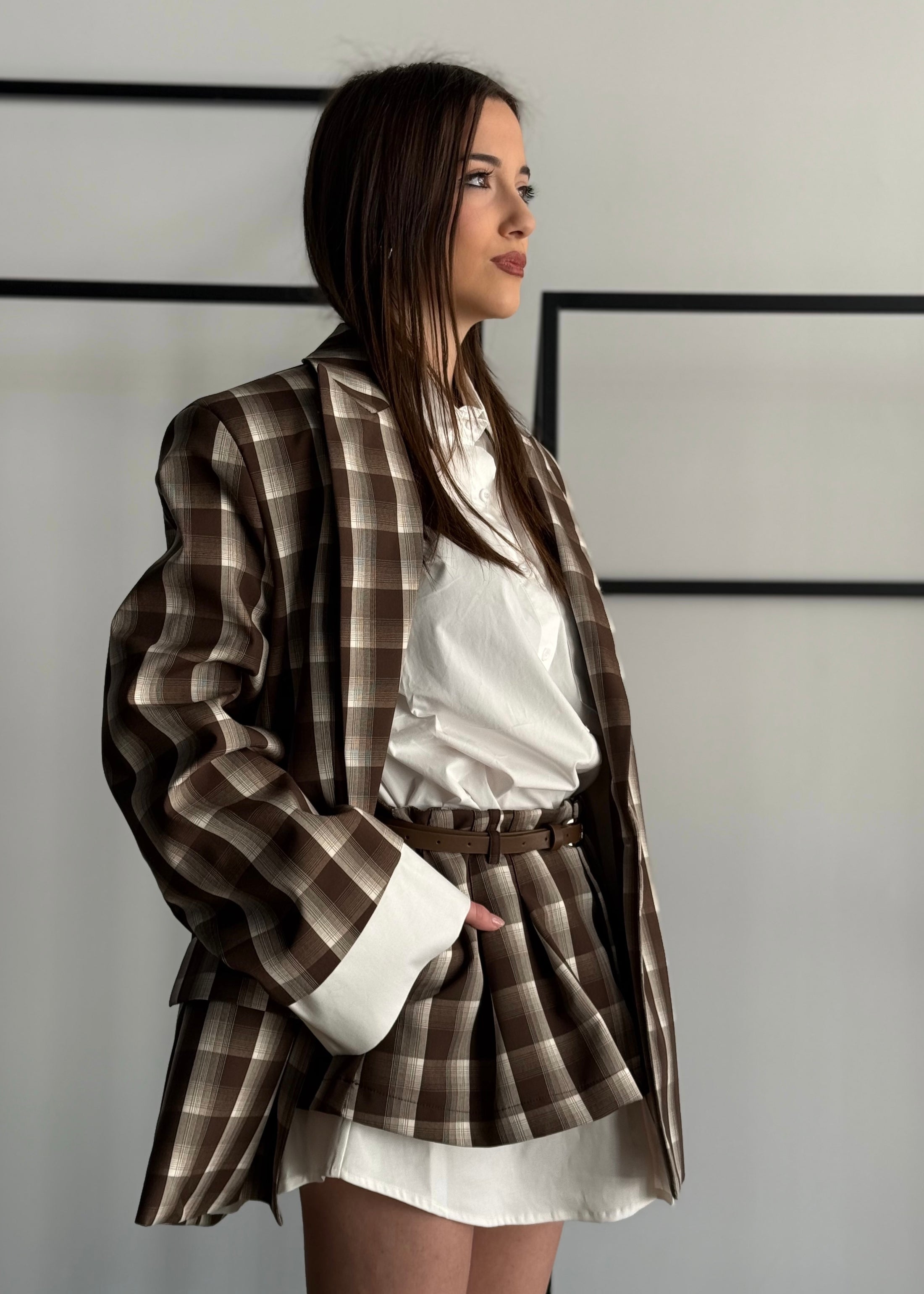 Blazer LUMINA a quadri moro