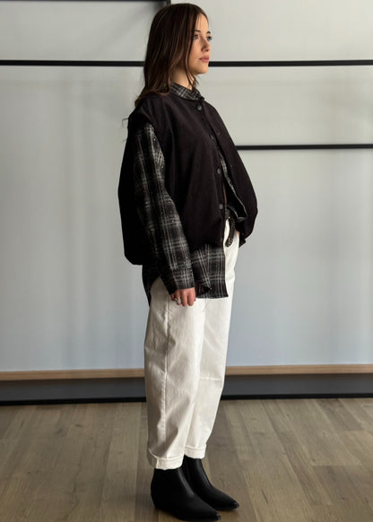 Gilet in velluto a coste con bottoni