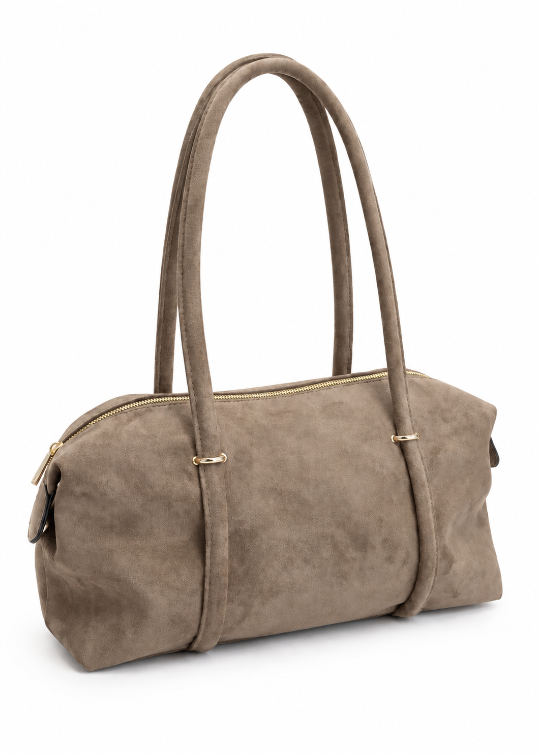 Borsa shopper taupe effetto suede
