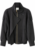 Carica l'immagine nel visualizzatore della galleria, Giacca biker nera con zip oro - ZAHJR
