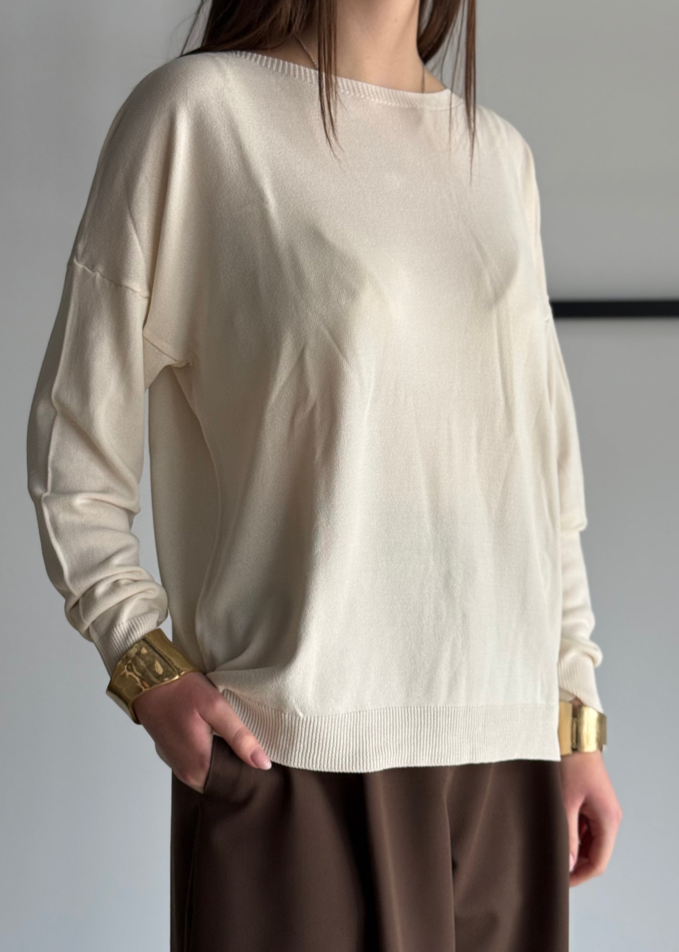 Maglia ZAHJR girocollo latte