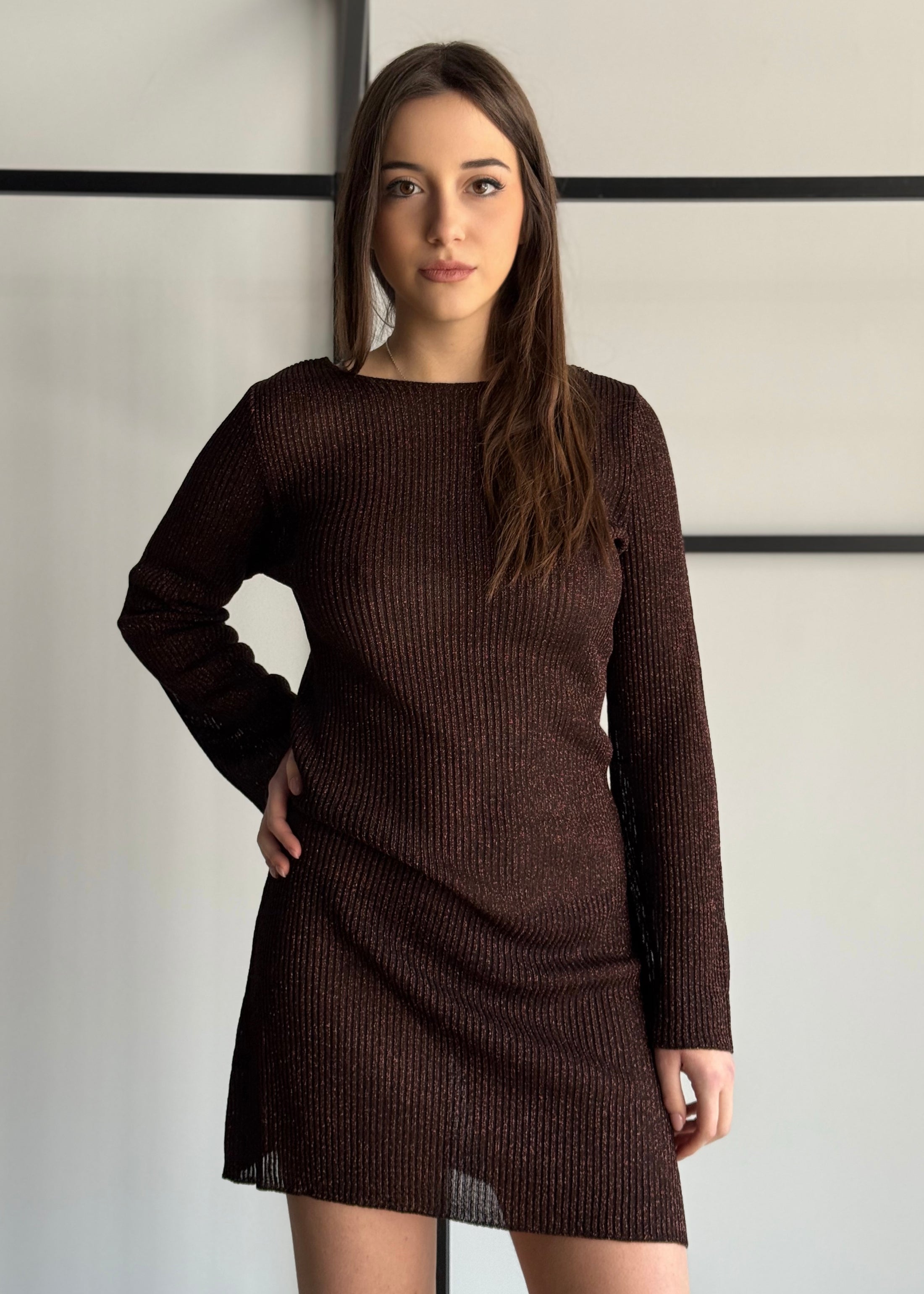 Abito KONTATTO in lurex moro