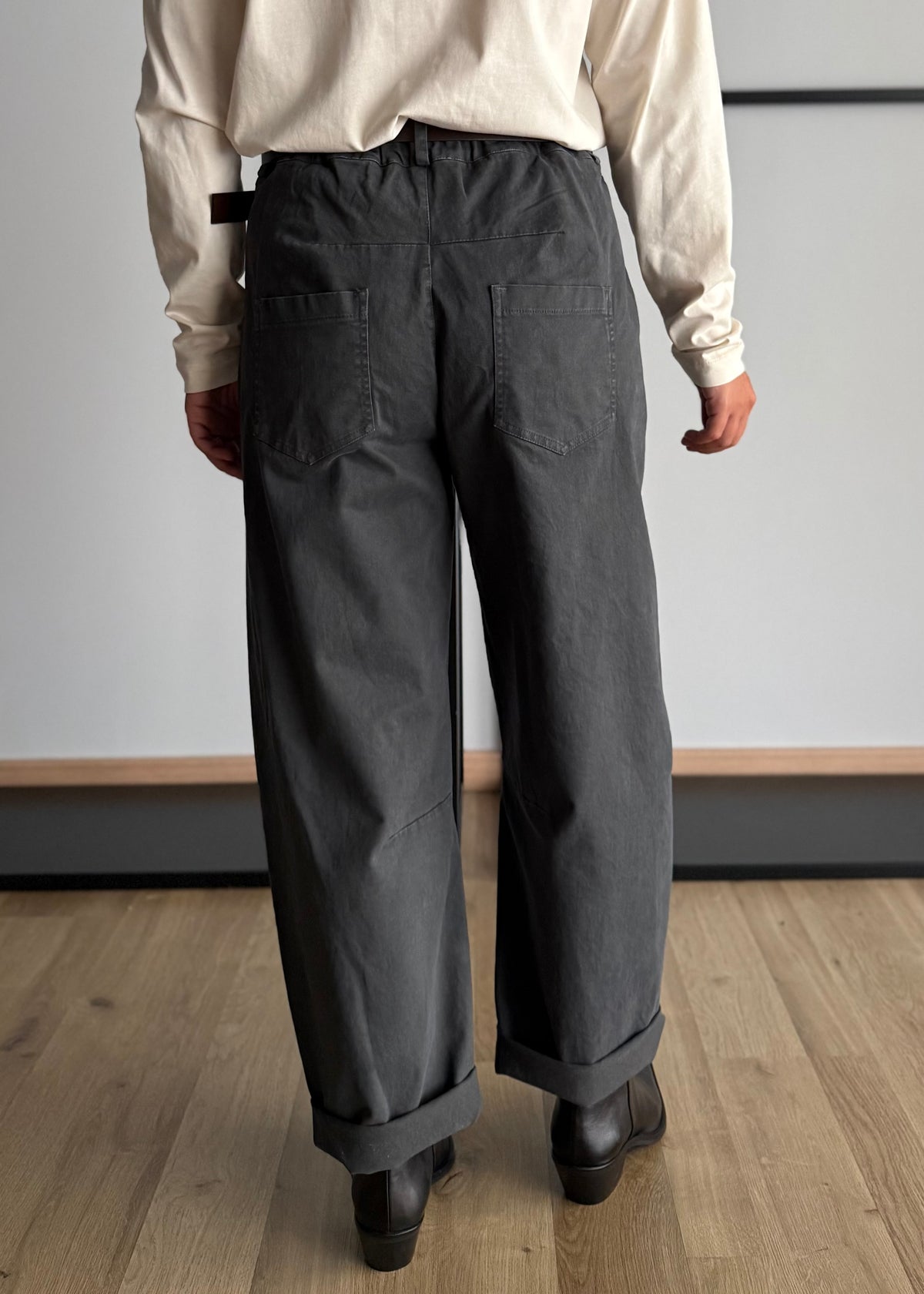 Pantalone grigio balloon con cintura - ZAHJR